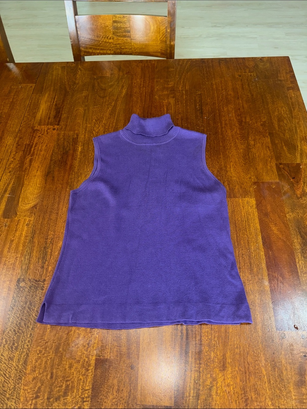 Y2K Jeanne Pierre Sleeveless Purple Turtleneck Knit Top